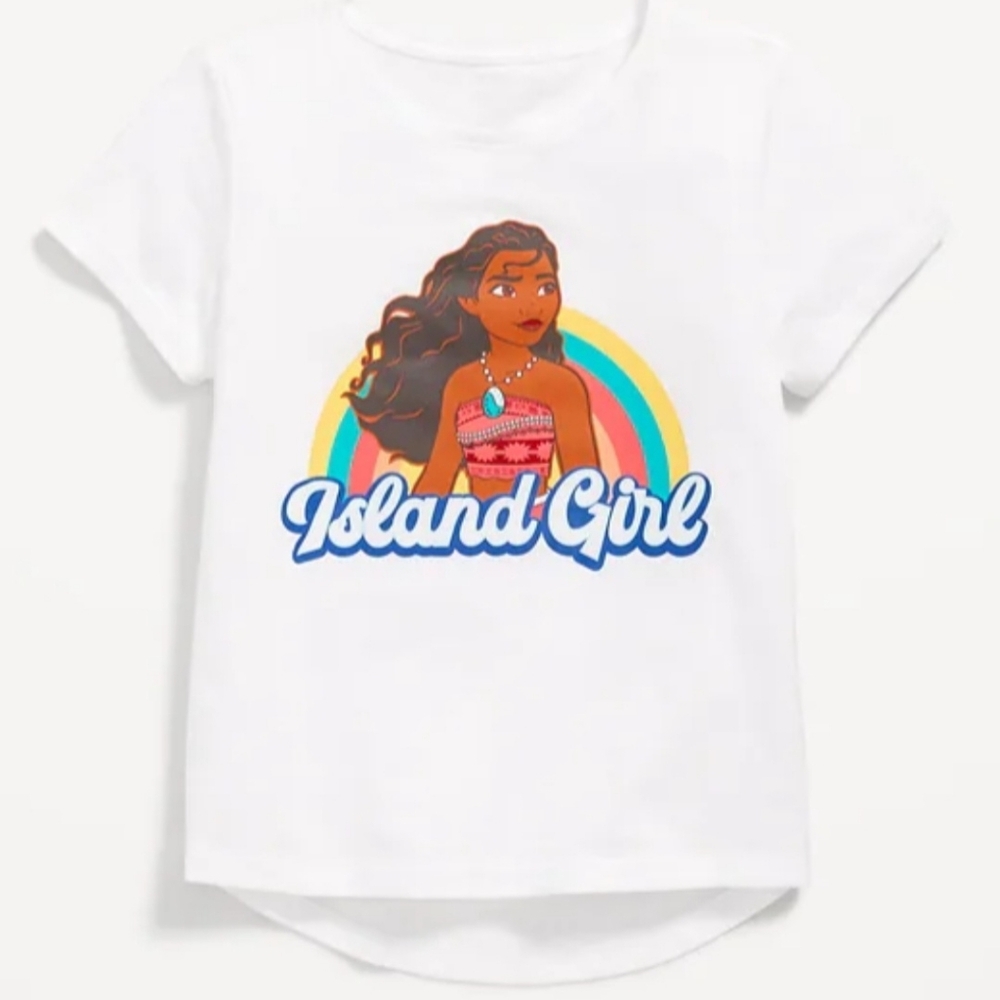 Old Navy White Moana 'Island Girl' Kids T-Shirt